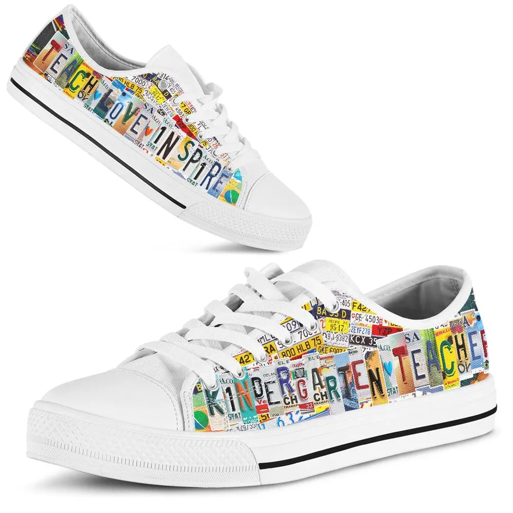 Kindergarten Teacher Shoes License Plate Shoes for Mens, Teacher Shoes, Low Top Sneakers