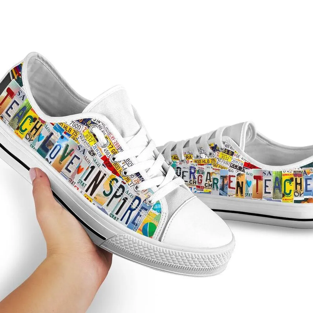 Kindergarten Teacher Shoes License Plate Shoes for Mens, Teacher Shoes, Low Top Sneakers