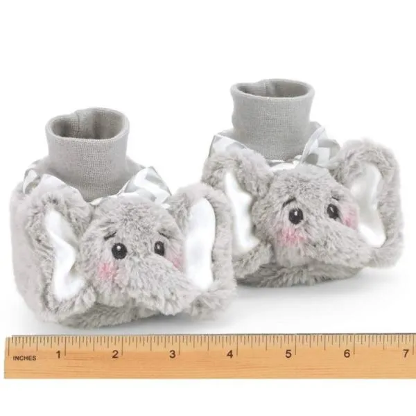 Lil' Spout Gray Elephant Sock Top Slipper Booties