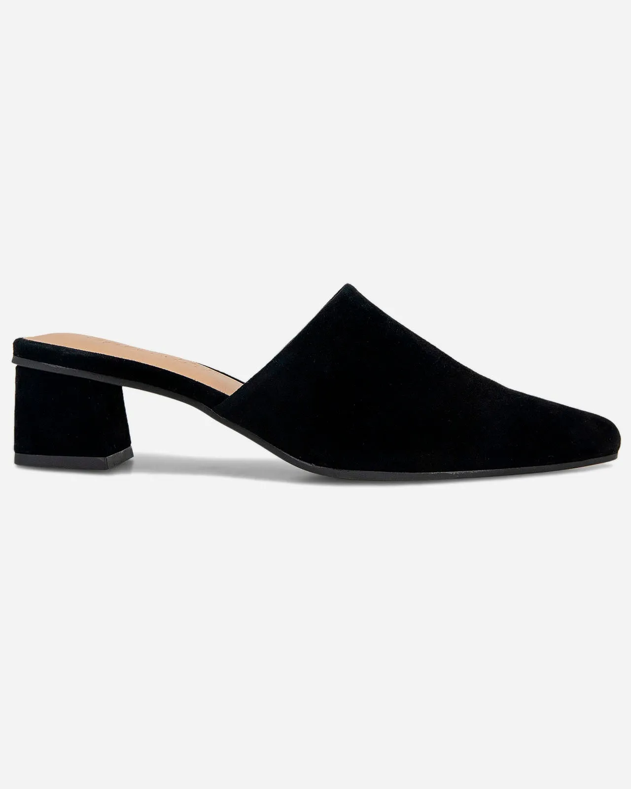 Lorelei Suede Mule Slide in Black