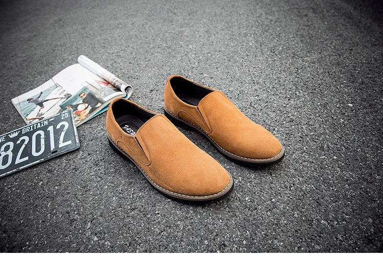 Men's Shoes Frosted Round Toe Men's Casual Leather Shoes For Men