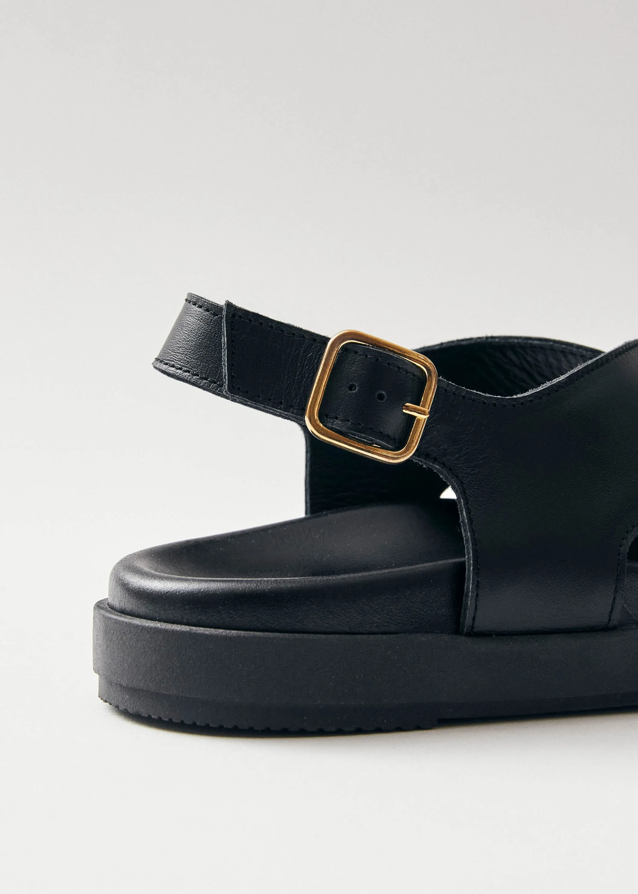 Nico Black Leather Sandals