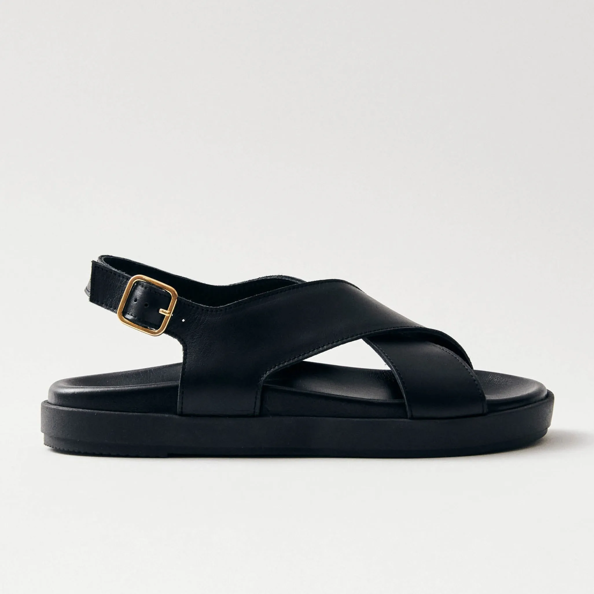 Nico Black Leather Sandals