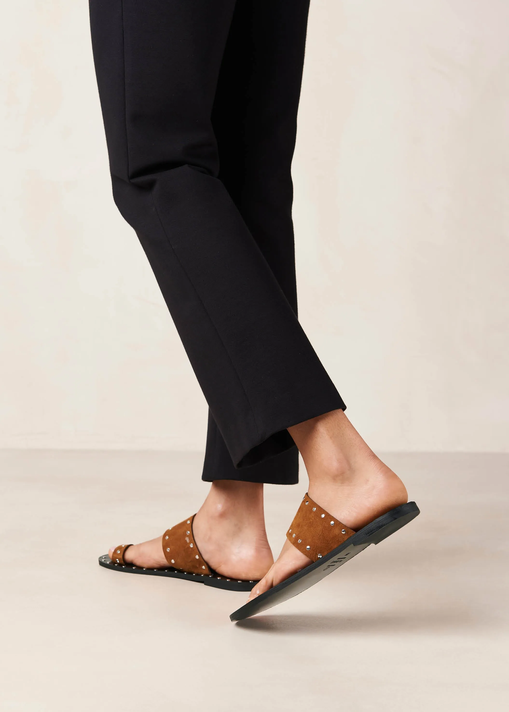 Riley Brown Leather Sandals