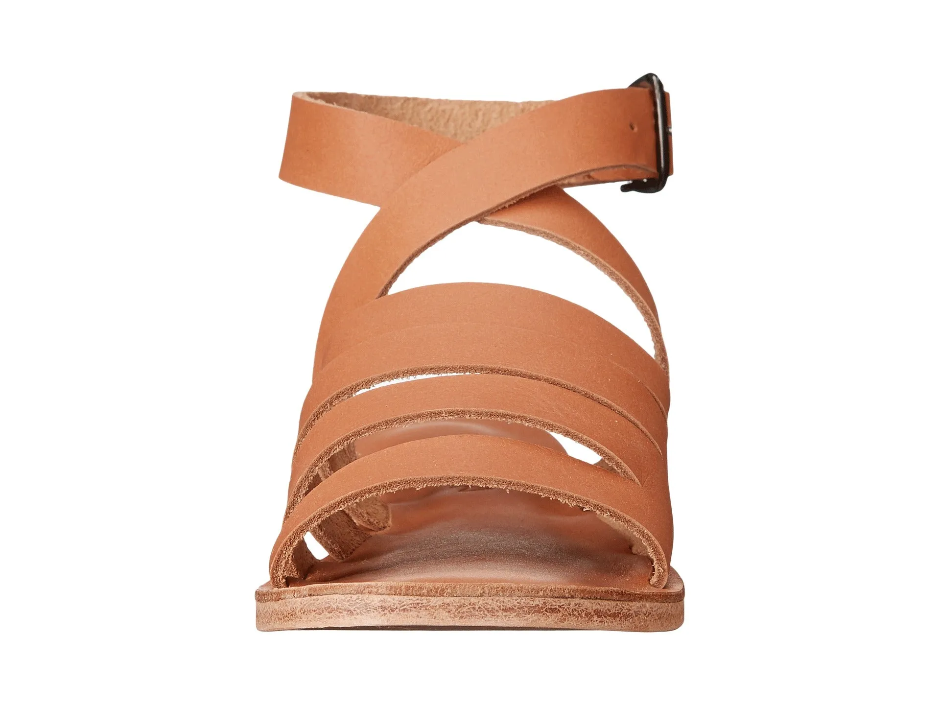 Santa Monica Blvd - Cross Anklet Buckle Sandals | Tan