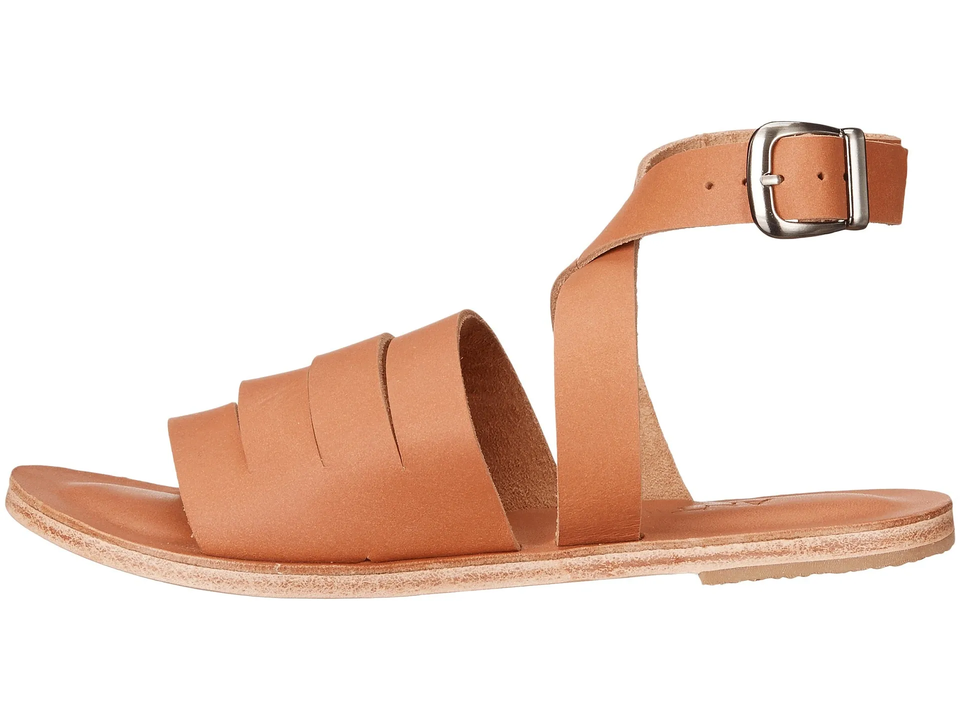 Santa Monica Blvd - Cross Anklet Buckle Sandals | Tan