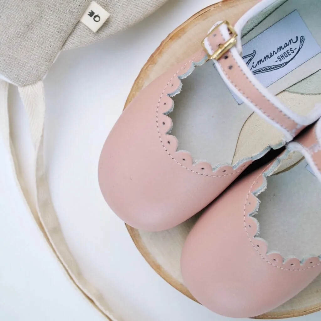 Scalloped Mary Jane | Blush Pink