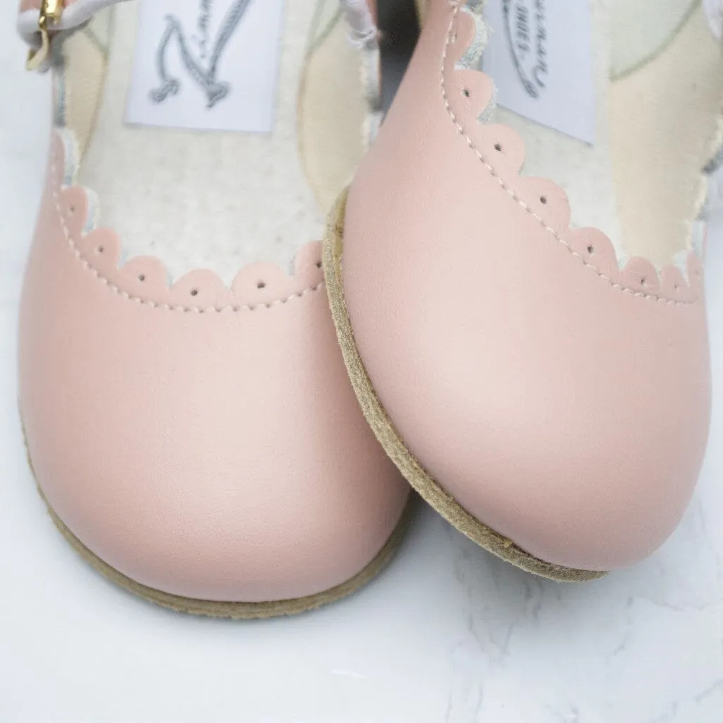 Scalloped Mary Jane | Blush Pink