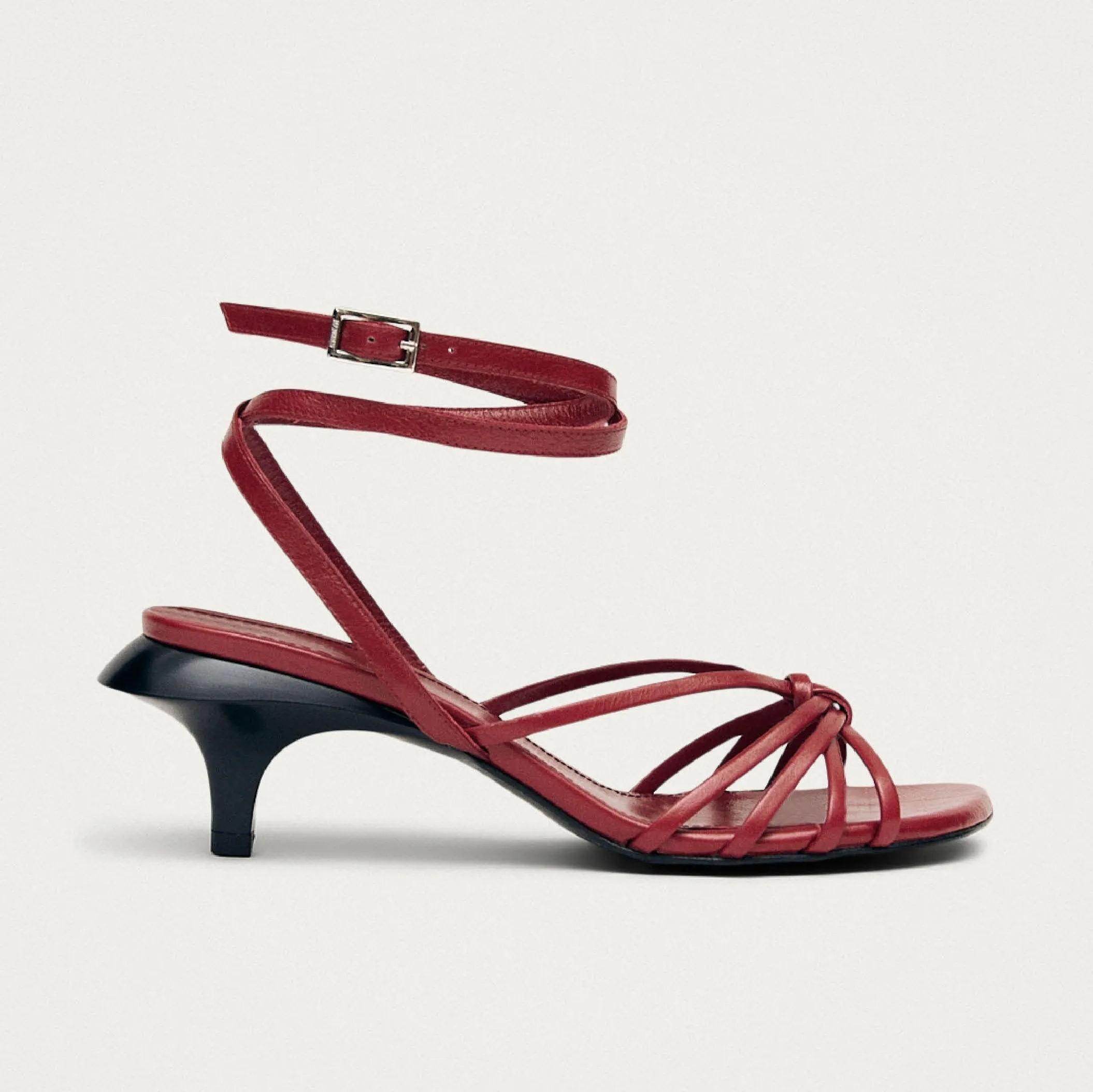 Soleia Red Leather Sandals