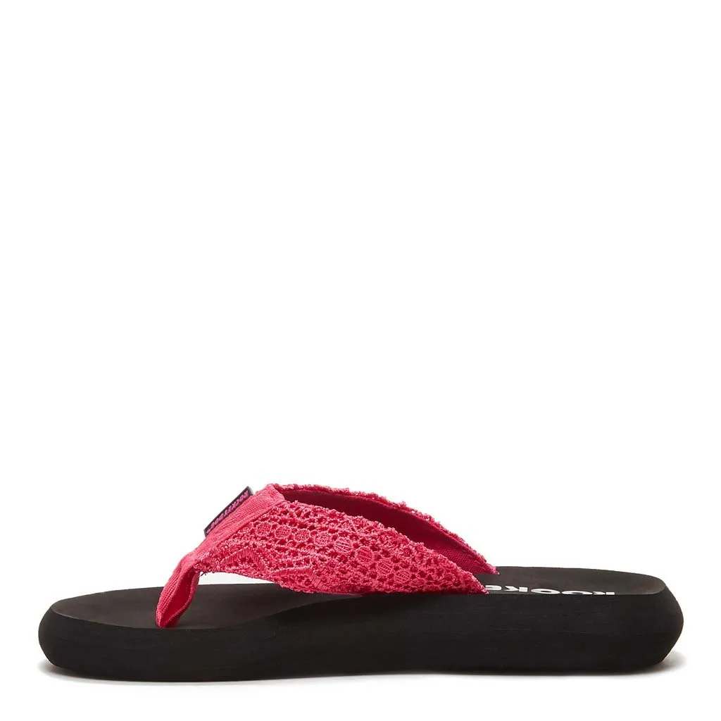 Spotlight Pink Crochet Flip-Flops