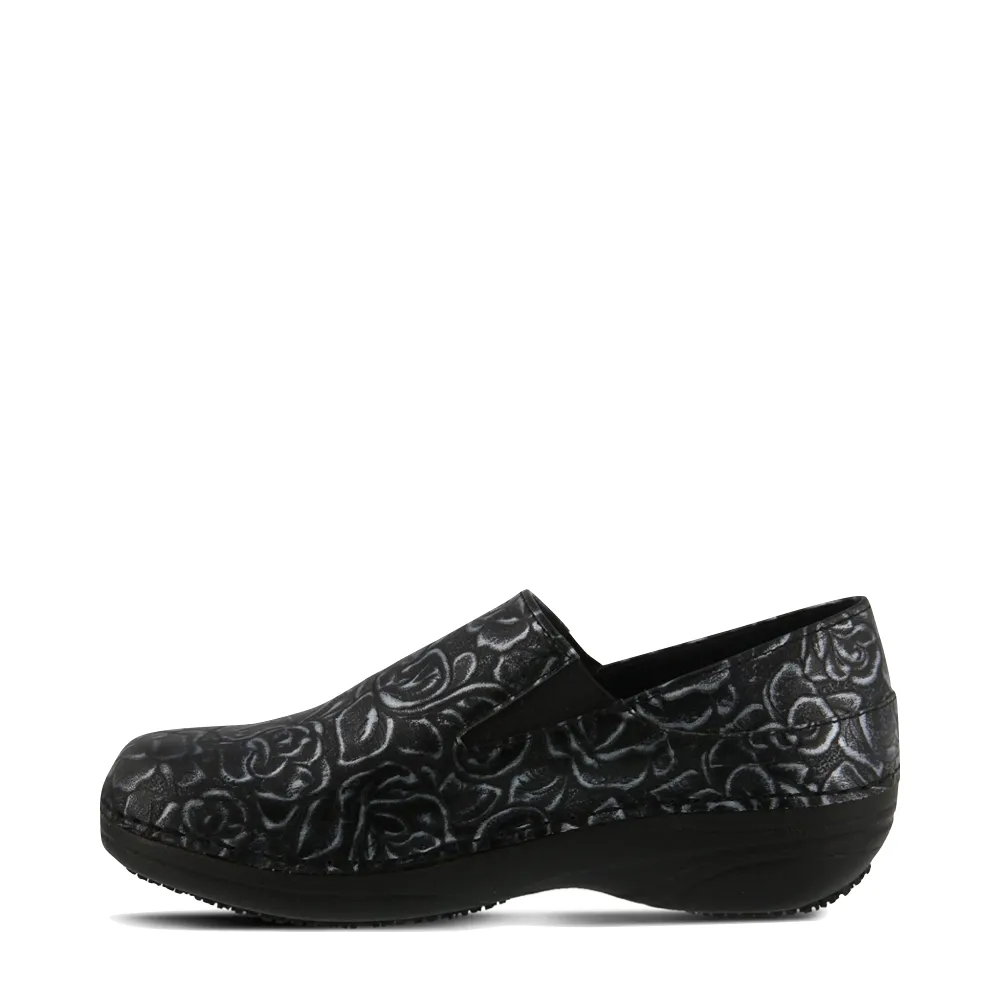 Spring Step Women's Manila Slip Resistant Slip On in Black