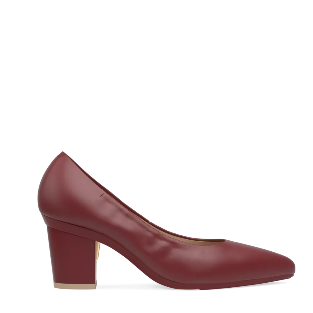 The Pump - Merlot Stretch Leather 3 Block