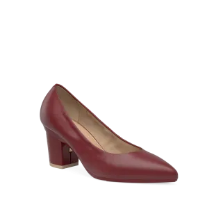 The Pump - Merlot Stretch Leather 3 Block