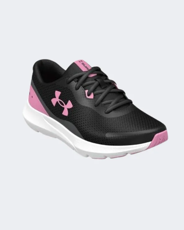 Under Armour Surge 3 Gs-Girls Running Shoes Black/Pink 3025013-001