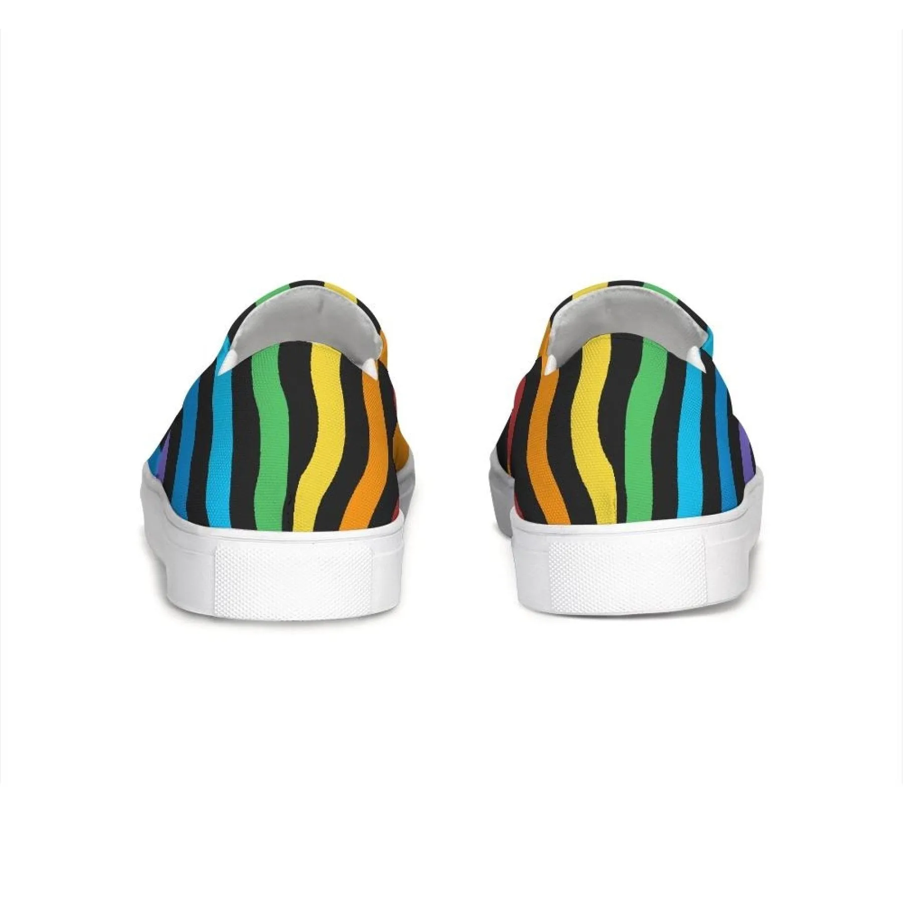 Uniquely You Womens Sneakers - Rainbow Stripe Style Canvas Sports