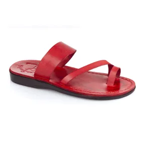 Zohar - Leather Toe Ring Sandal | Red