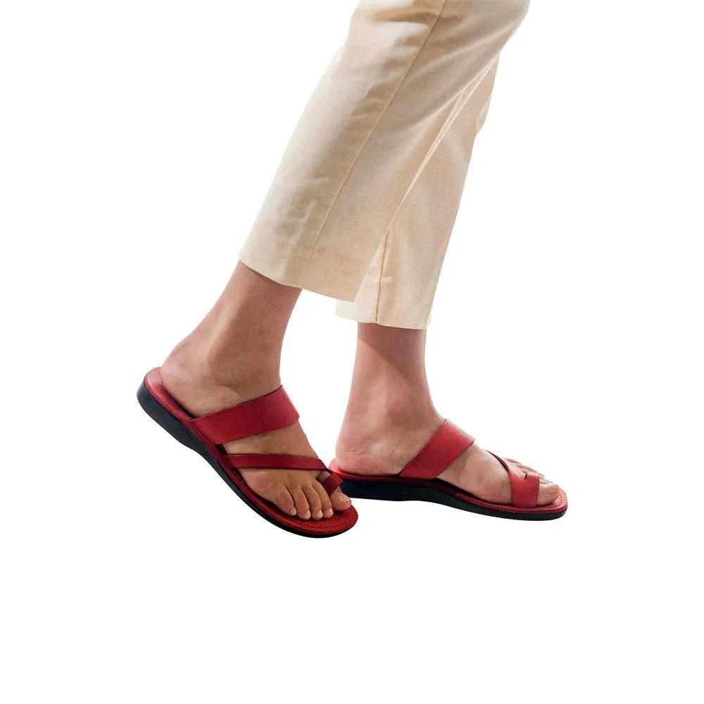 Zohar - Leather Toe Ring Sandal | Red