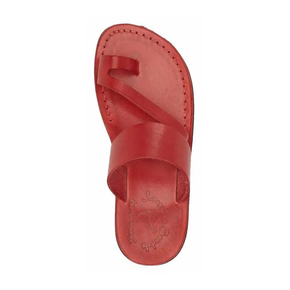 Zohar - Leather Toe Ring Sandal | Red